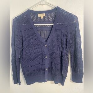 Maison Jules Women's Navy Knit Cardigan